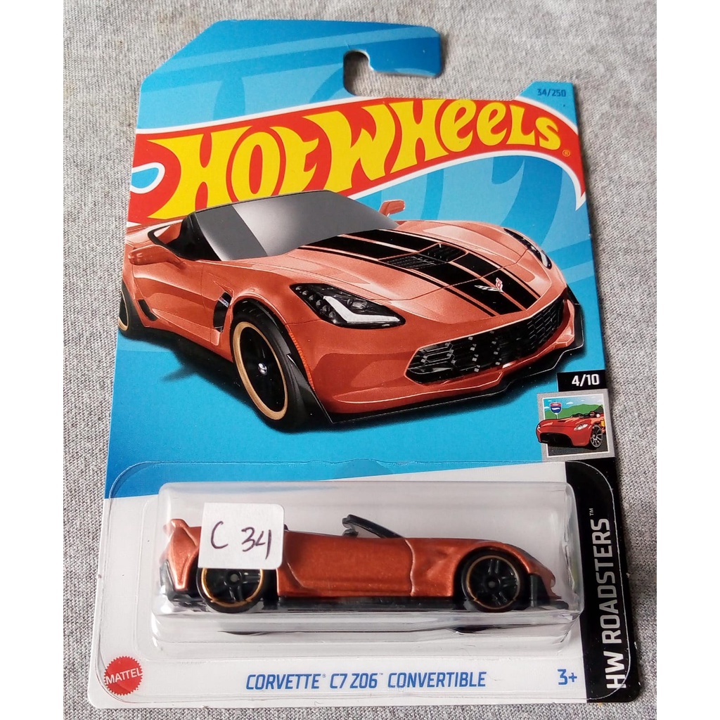 Hot Wheels Corvette C7 Z06 Convertible Hw Roadster Brown Shopee Malaysia