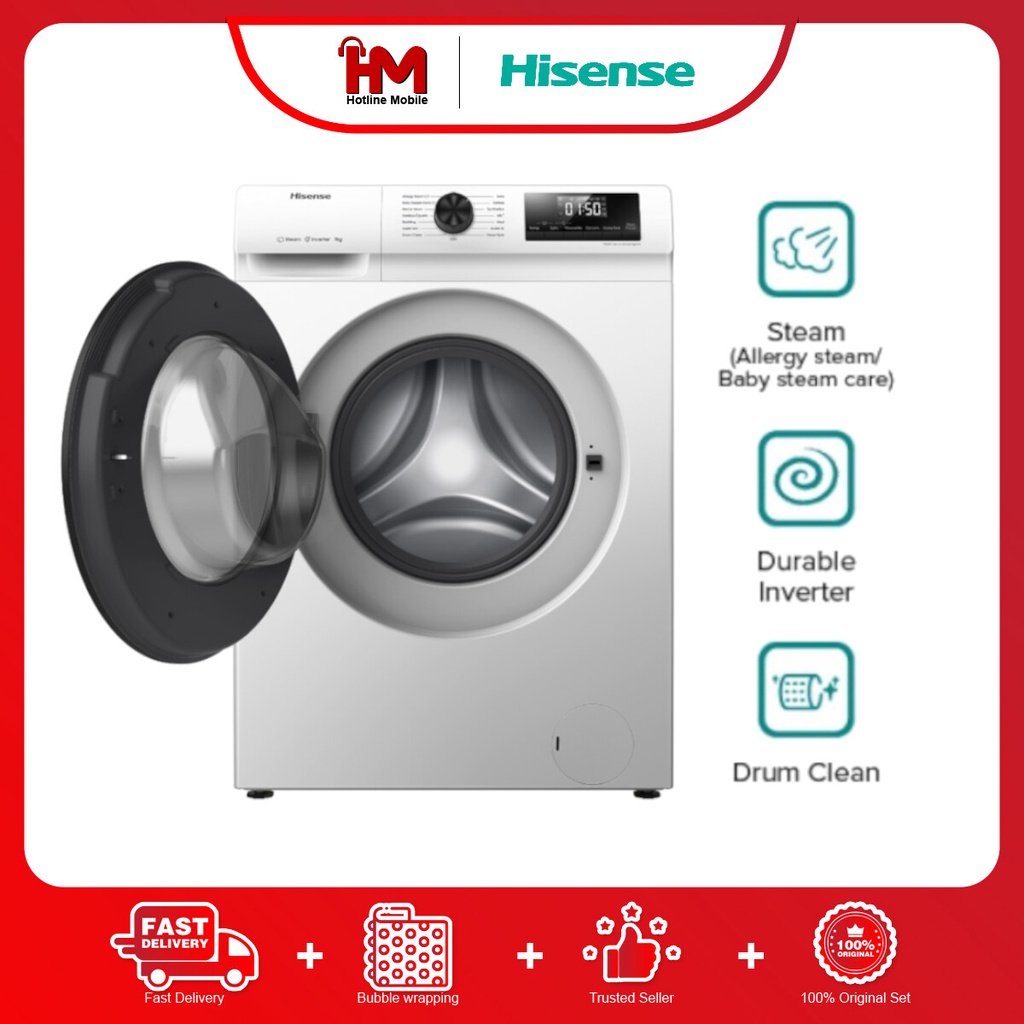 Hisense WF1P7071BW 7.0KG Front Load Inverter Washer | Washing Machine ...