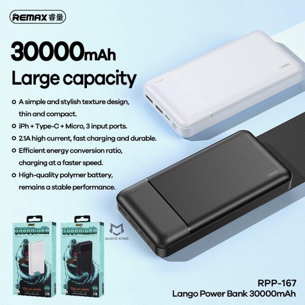 REMAX Powerbank 30000mAh Powerbank Remax Original 2.1A PD Powerbank ...