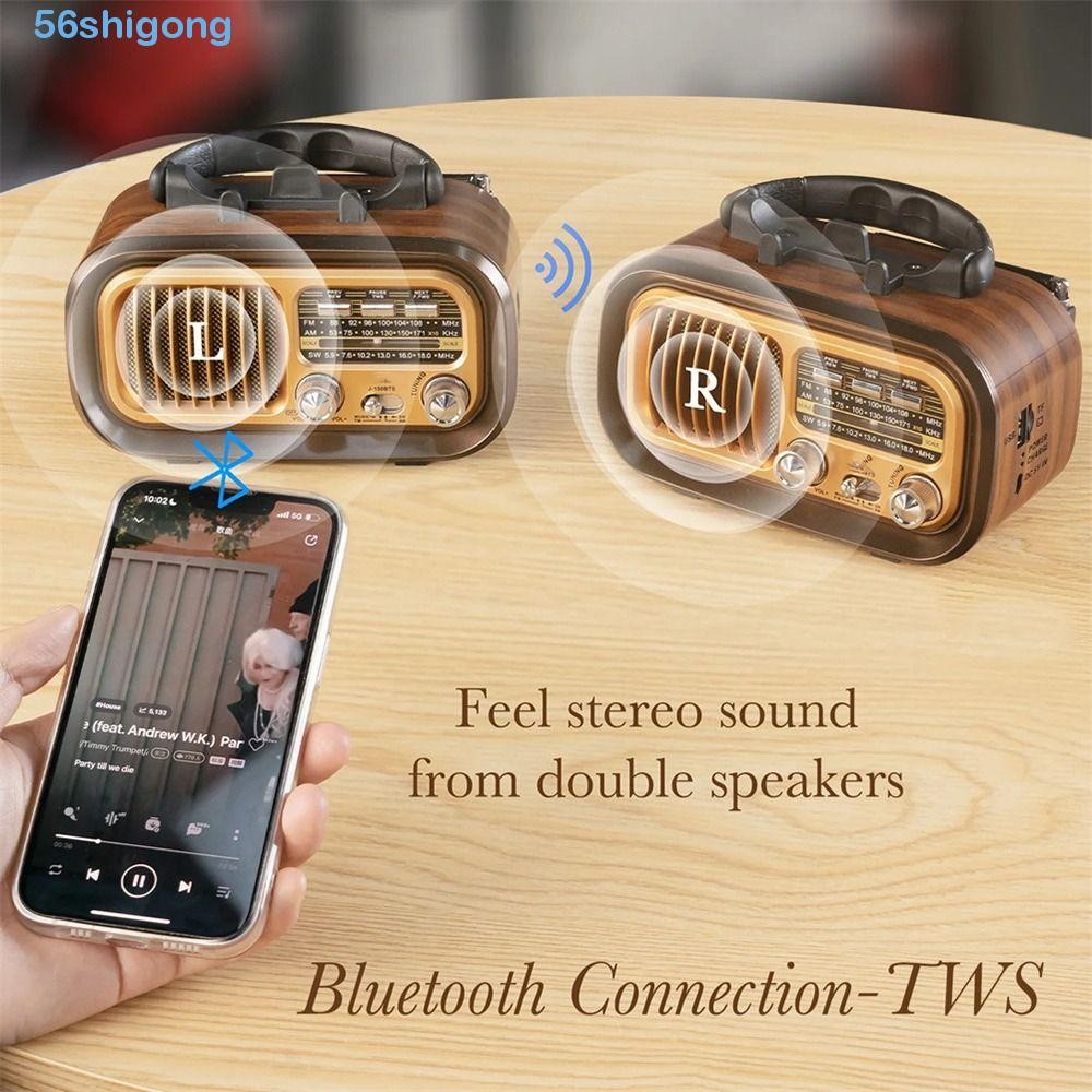 SHIGONG Bluetooth-compatible Speaker Radio, Portable Stereo Large ...