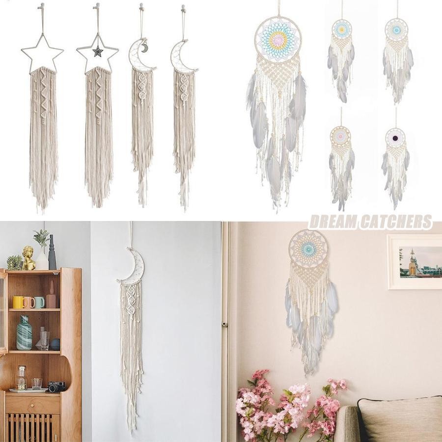 Milisten Macrame Dream Catcher Wall Hanging – Handmade Star Design With Tassels, Boho Tapestry For Bedroom Decor