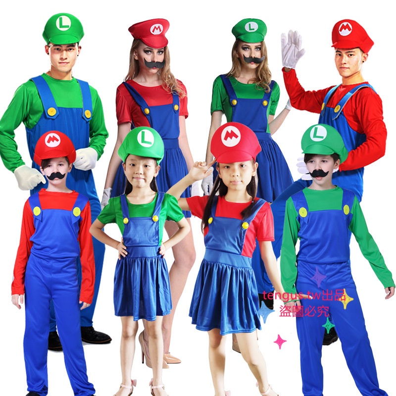 Halloween Ready Stock Super Mario Costume Anime cosplay Costume Mario ...