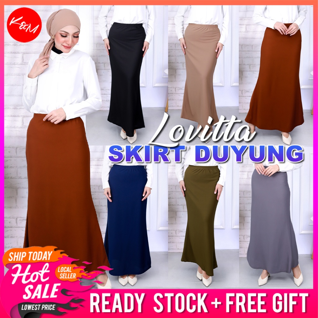 KM Lovitta Long Skirt Duyung Pakaian Skirt Duyung Perempuan [S3704 ...
