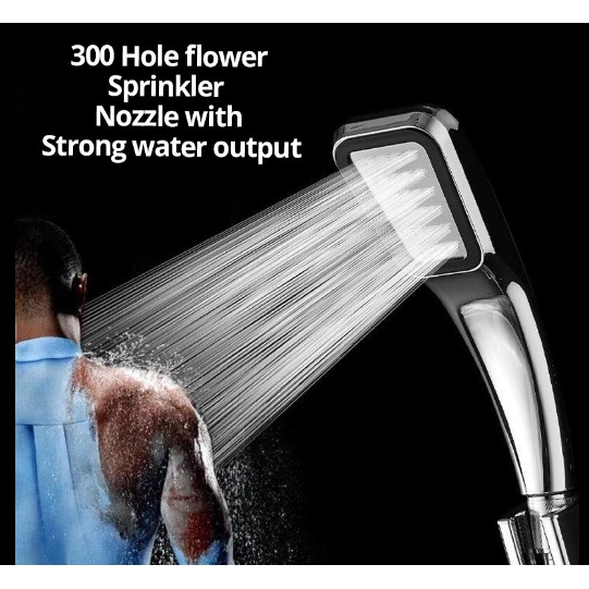 [Ready Stock] 300 Holes Pressurized Single Head Hand Hold Square Shower ...