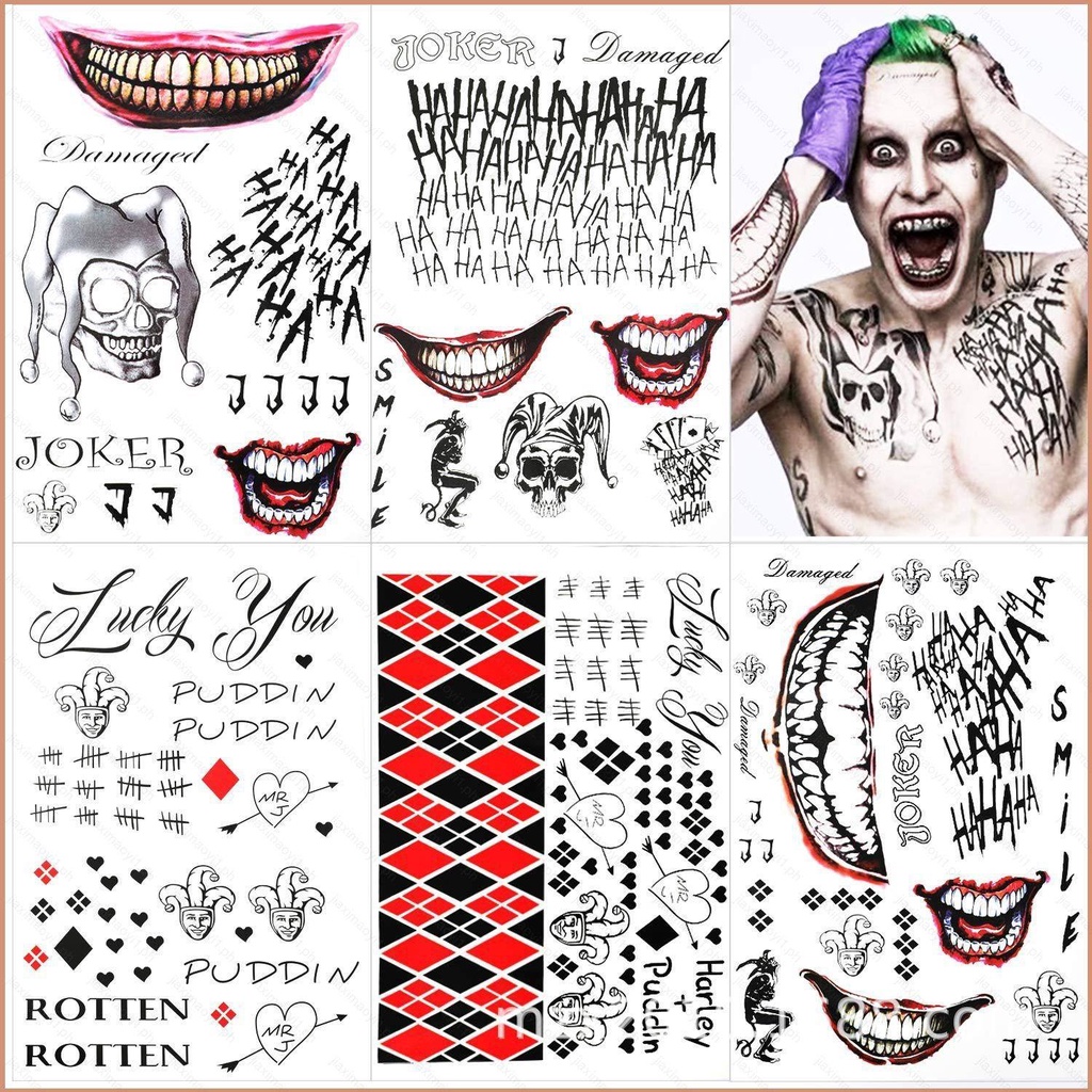 23 Halloween Horror Party Tattoo Stickers Suicide Squad Joker ...