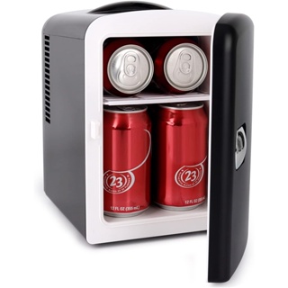 CROWNFUL Mini Fridge, 4 Liter/6 Can Portable Cooler and Warmer Personal  Refrigerator, AC/DC,Red 