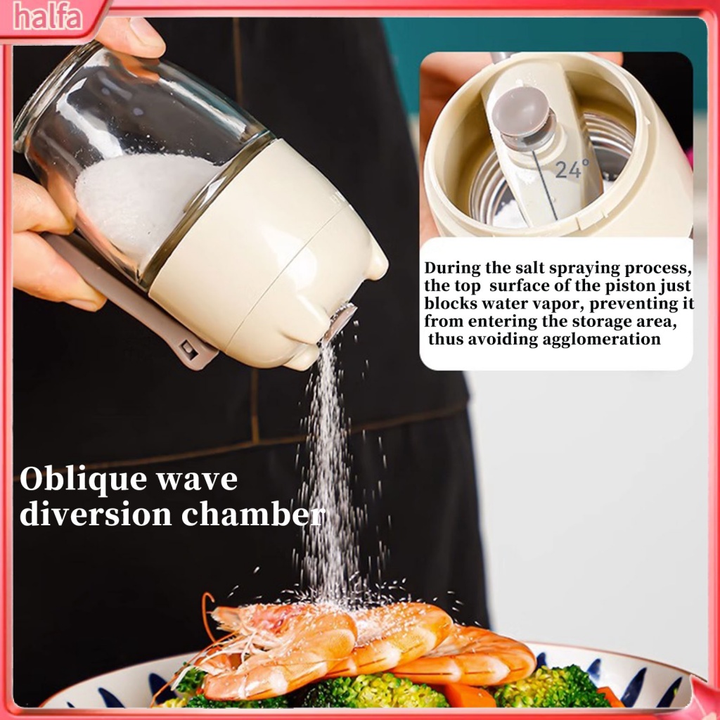 {halfa} Easy Clean Salt Shaker Glass Salt Shaker Easytouse Glass Salt Dispenser with Precise