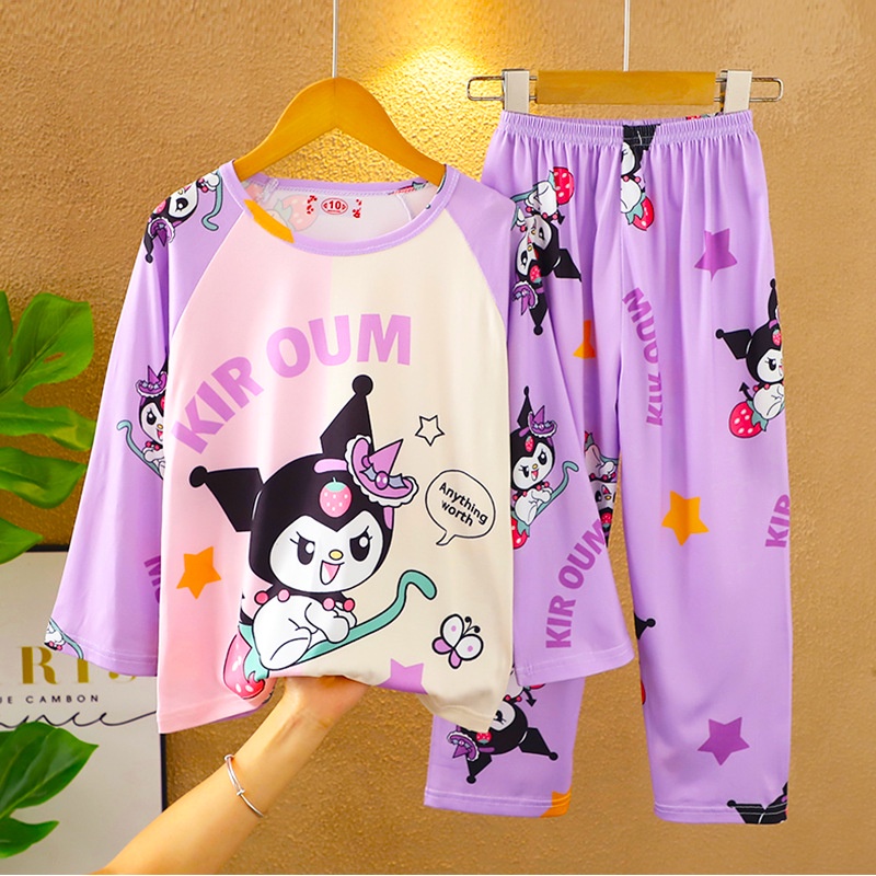 2-15Years Pyjamas Kids baju Girl Sleepwear Kids Pyjamas Set Cute Kuromi ...