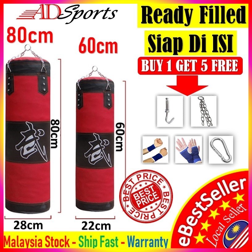 Siap Isi 60cm / 80cm Fill Filled Sand Punching Bag / Sandbag Training
