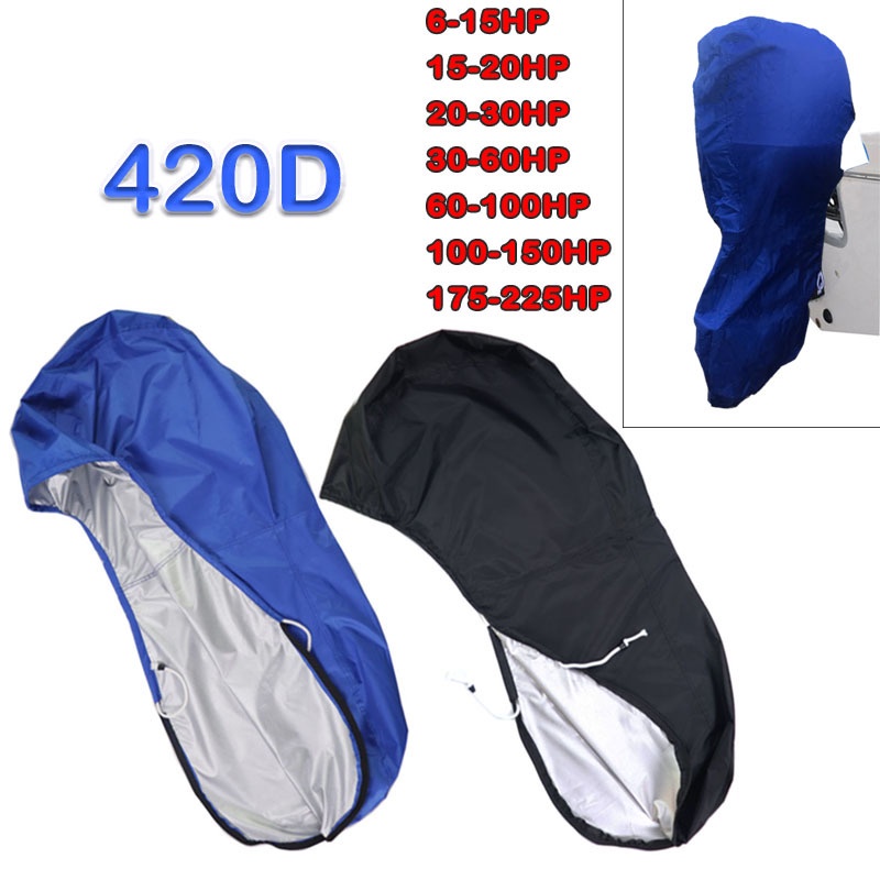 420D 6-225HP Boat Full Engine Cover Blue Black Outboard Engine Motor ...