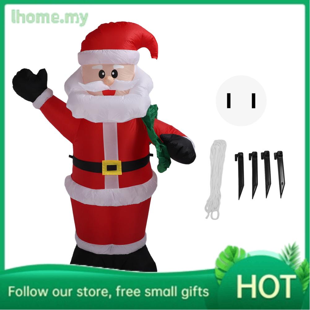 Lhome Blow Up Father Christmas Lighted 1.8m Polyester Fiber Inflatable