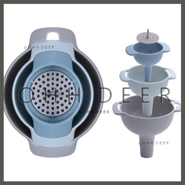 OHHDEER 4 in 1 Multi-function Funnel Set Wide Mouth Plastic Funnel ...