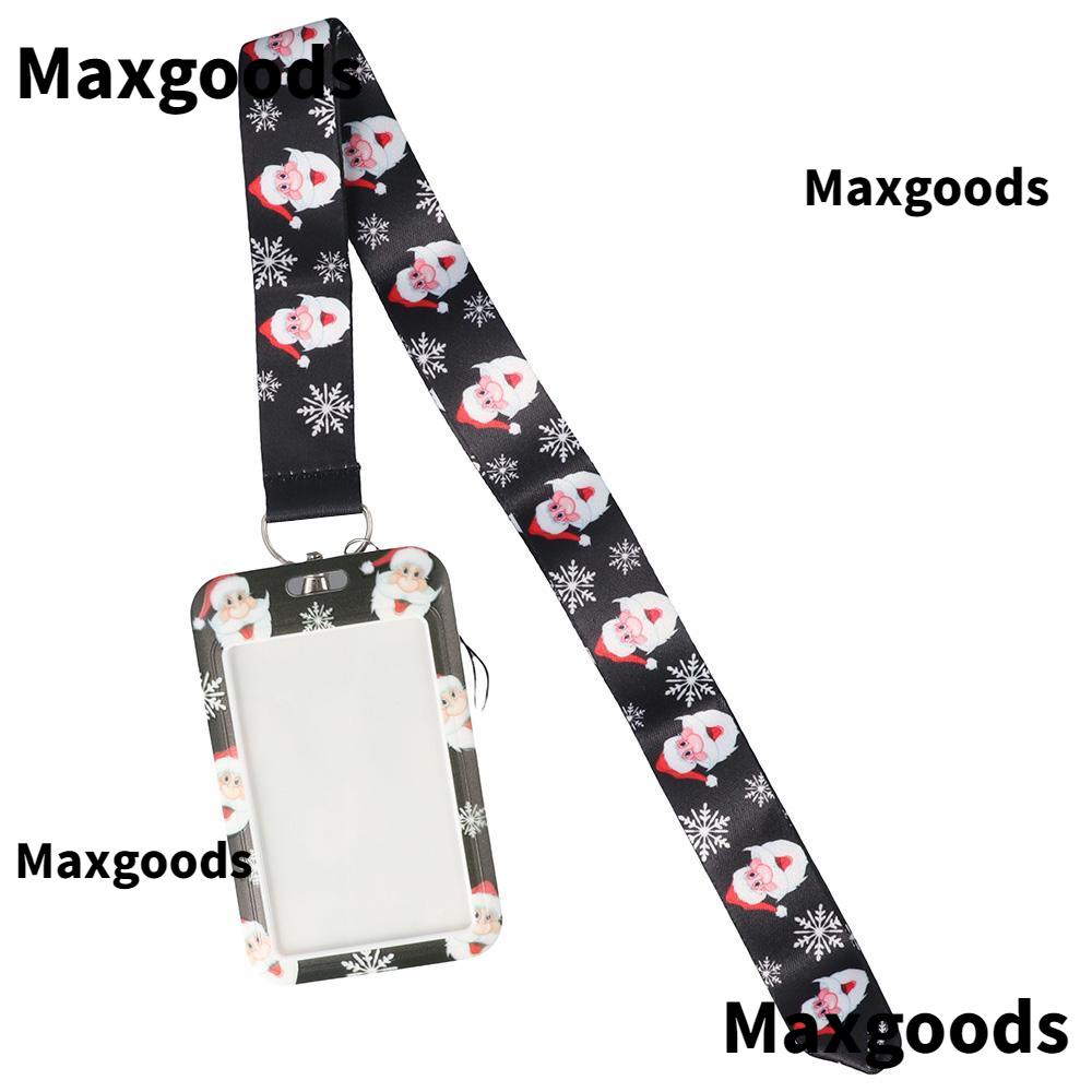 MAX ID Badge Holder, Cute Neck Lanyard, Dacron Santa Claus Office