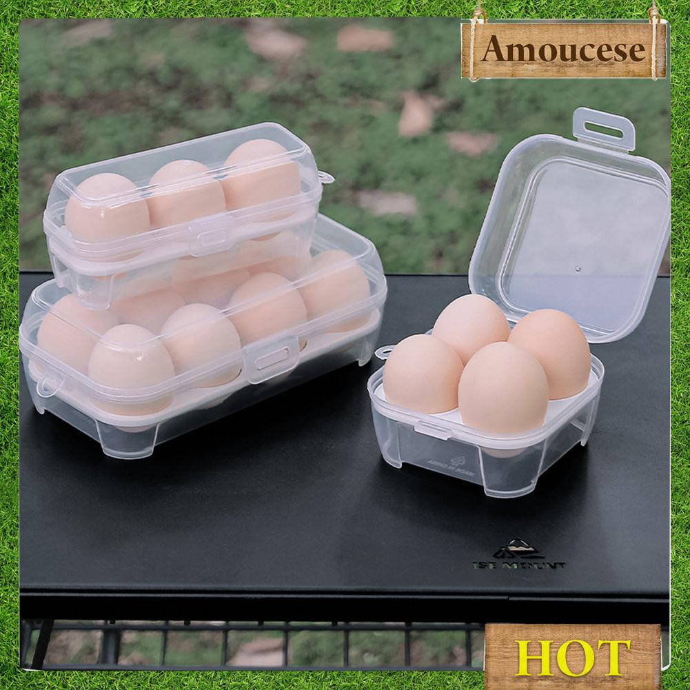3/4/8 Grid Egg Carton with Lid Egg Keeper Stackable BPA Free for ...