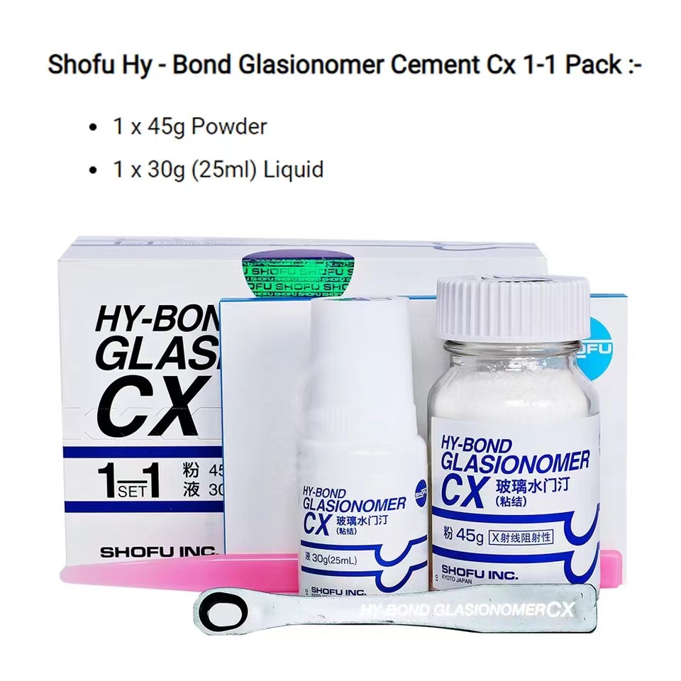 SHOFU CX Glass ionomer cement 45g+25ml dental bonding cement Dentistry Materials Shopee Malaysia