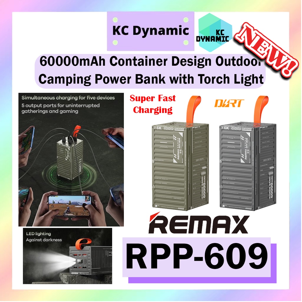 Remax RPP-609 60000mAh Power Bank Outdoor Camping Power Bank Remax RPP ...