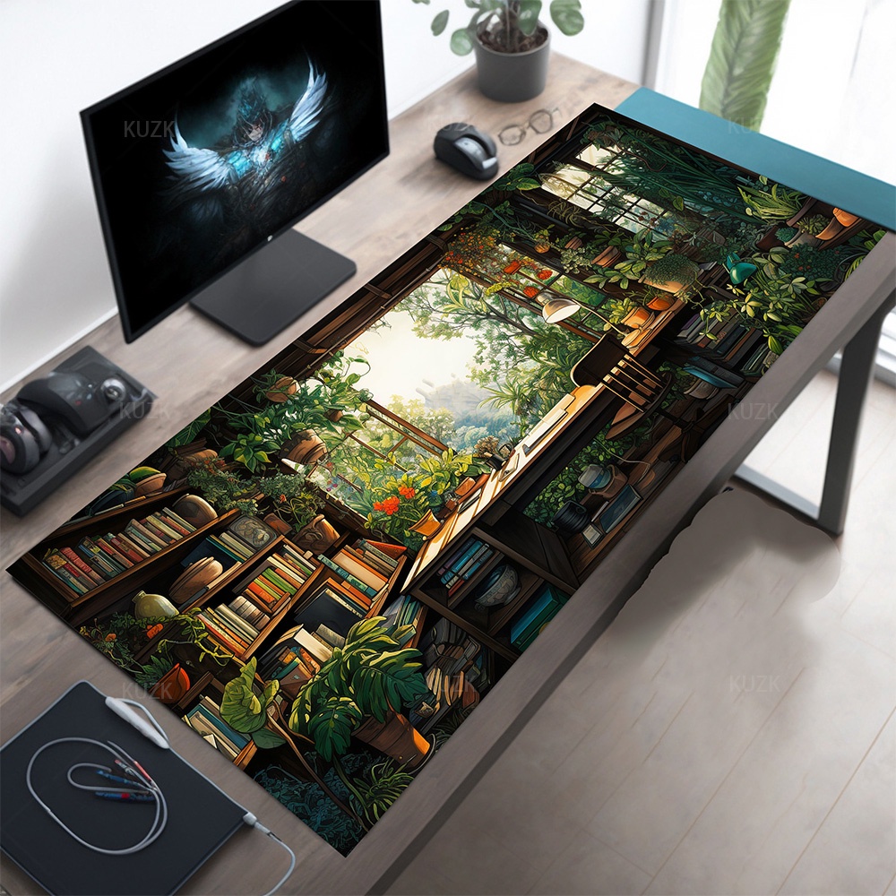 Plant Aesthetic Cute Desk Mat, Plant Mouse Pad, Kawaii Desk Mat,Anime ...