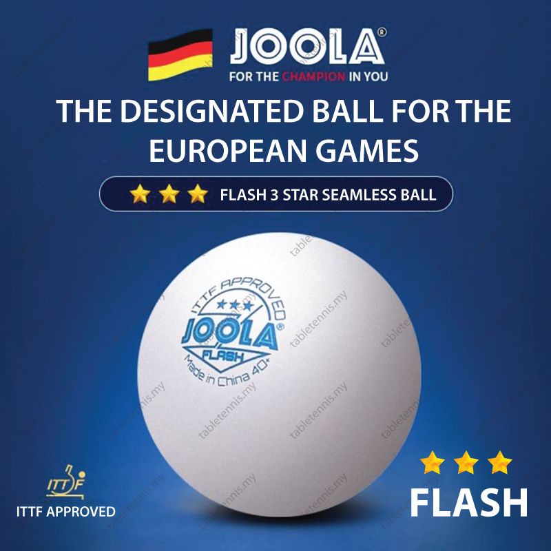 Joola FLASH 40+ 3 Star Table Tennis Ball Bola Ping Pong ITTF Approved