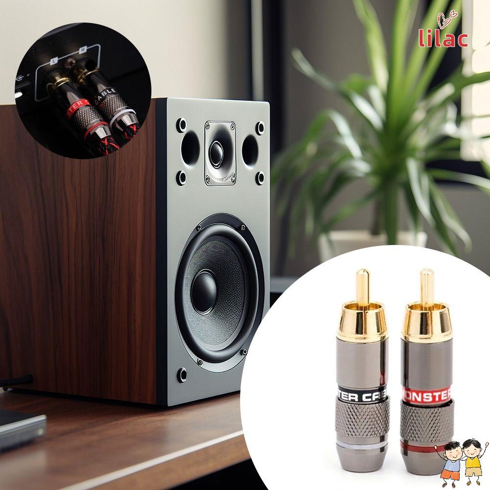 LAC Gold RCA Plug, 8mm HiFi Musical Sound RCA Connector, Audio Video