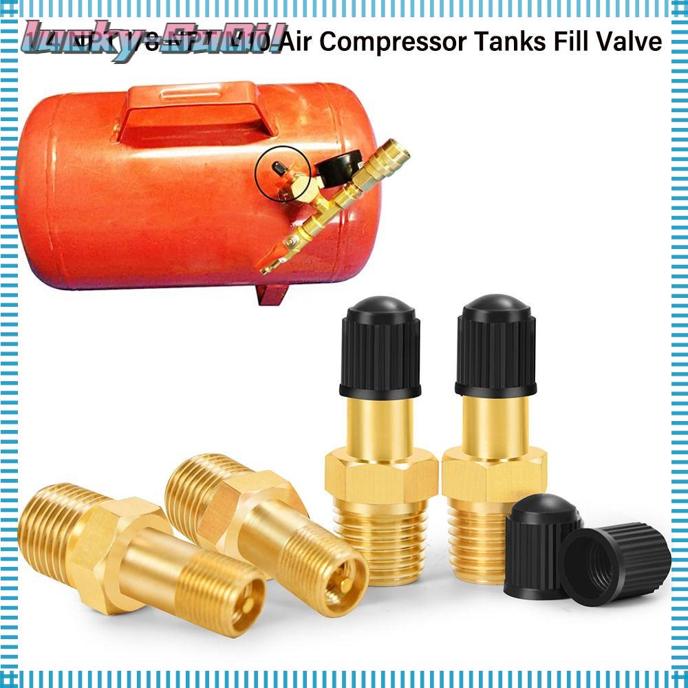 LUCKYSUQI Schrader Valve, 1/4 NPT 1/8 NPT M10 AntiCorrosion Air Compressor Tanks Fill Valve