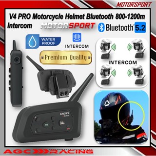 V4 Pro 1200m Motorcycle Helmet Bluetooth Waterproof Interphone