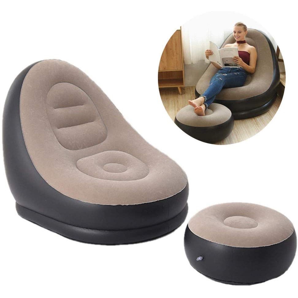Lazy Sofa Inflatable Folding Recliner Outdoor Sofa Bed with Pedal ...