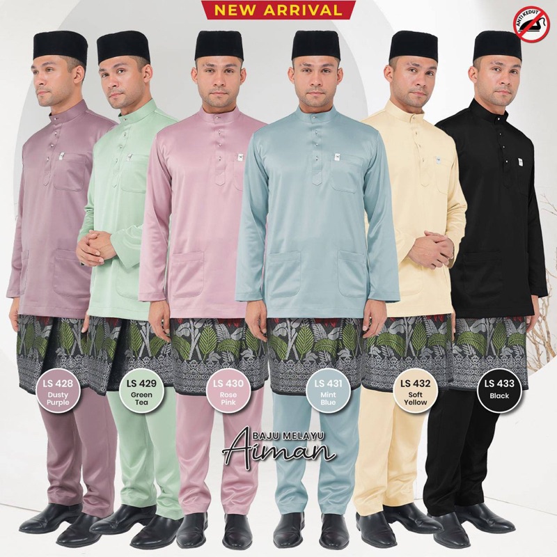 Baju Melayu Aiman Slim fit Baju Melayu Cekak Musang Baju Melayu Dewasa ...