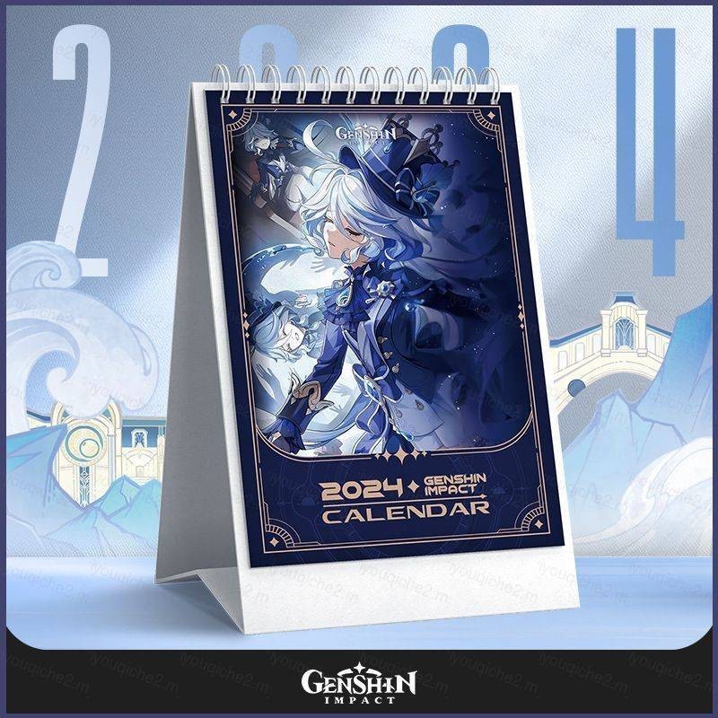 333 2024 Genshin Impact Table Desk Calendar Anime Desktop Flip Calendar