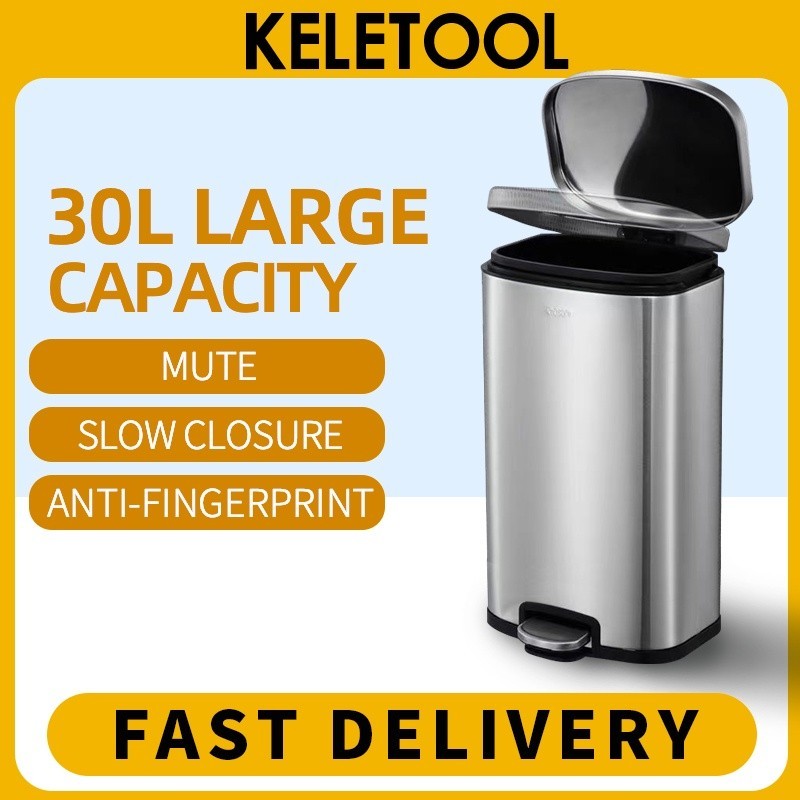 Dustbin kitchen 30L Tong sampah dapur besar Big rectangle dustbin trash ...