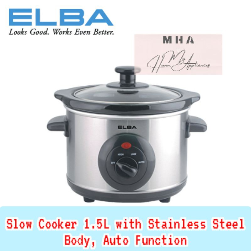 ELBA SLOW COOKER 1.5L ESC-D1538(SS) | Shopee Malaysia