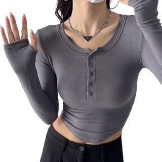 Womens T-Shirt Shiny Glossy Tops Long Sleeve Gym Yoga Shirts Casual Workout  Top