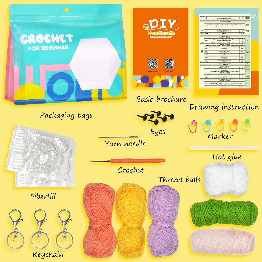 3/1PCS Beginner Crochet Set Handmade Crochet Animal DIY Crochet ...