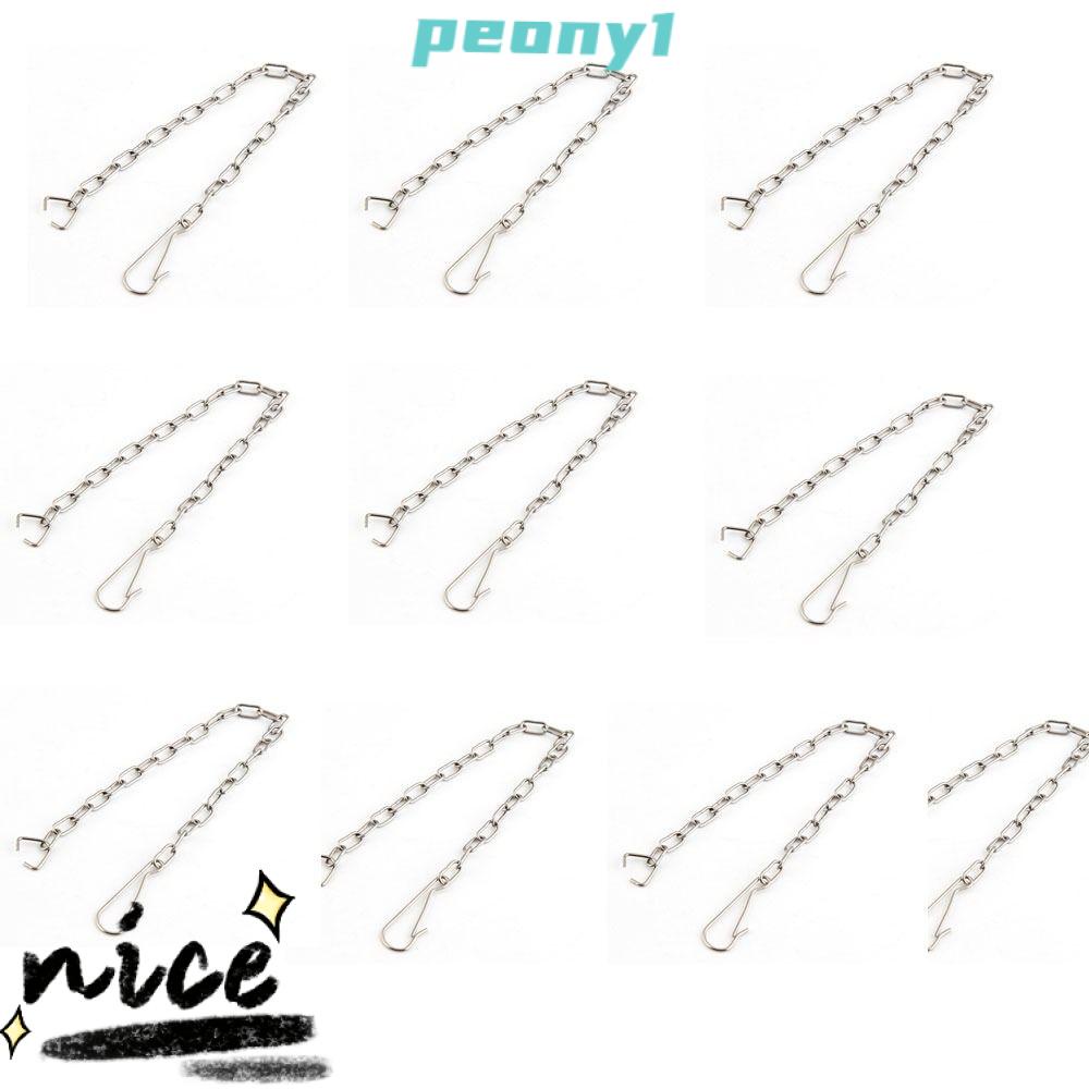 PEONY1 10PCS Toilet Tank Part, Sliver Stainless Steel Handle Chain