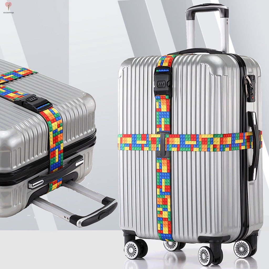 Luggage Strap Cross Belt Rainbow Color Heavy Duty Suitcase Shoulder