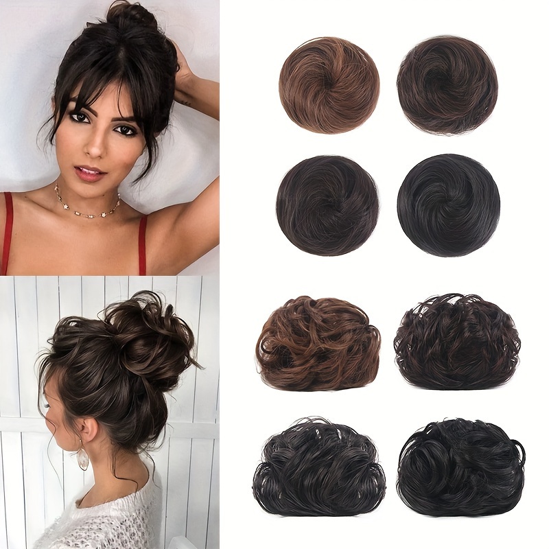 Claw Clip Bun Hair Piece Wavy Curly Hair Bun Clip In Mini Hair Claw