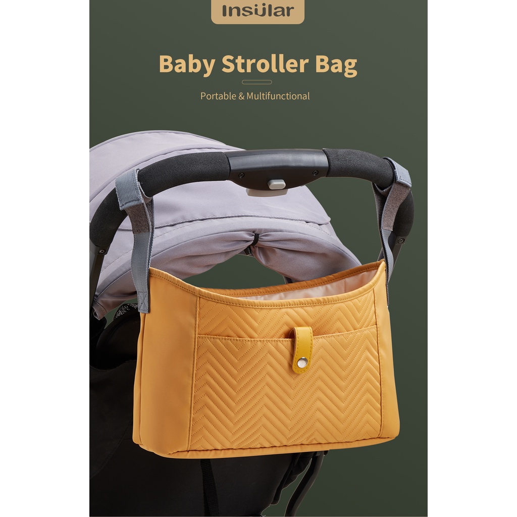 Universal Stroller Organizer Bag with Velcro Strap HandsFree, Fits