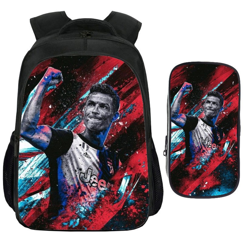 Plus Soccer Star Messi School Bag Cristiano Ronaldo Cartoon Backpack ...