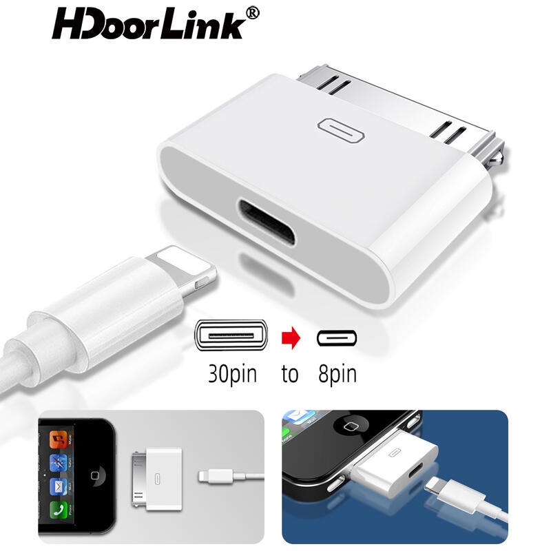 HdoorLink 8 Pin Male To 30 Pin Female Charging Sync Converter Charger ...