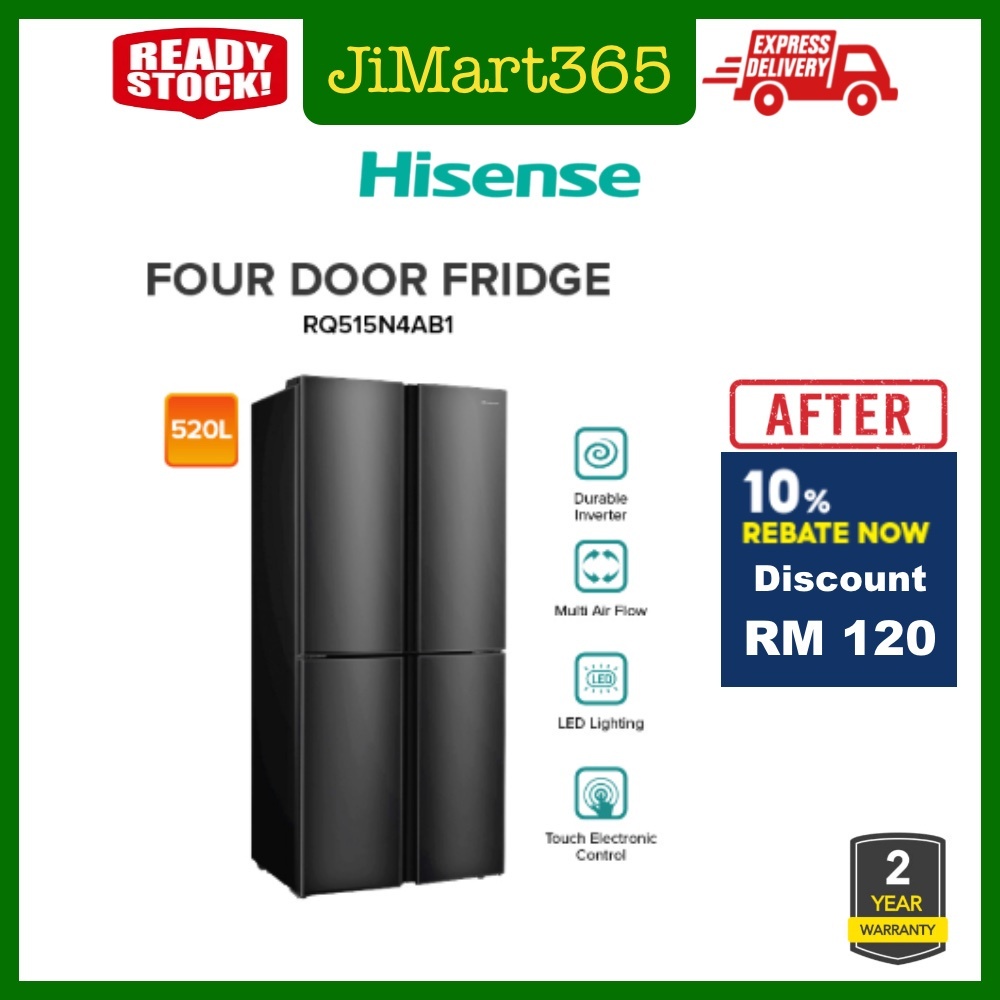 Hisense 520l 4 Door Inverter Fridge Refrigerator Rq515n4ab1 Shopee Malaysia 4581