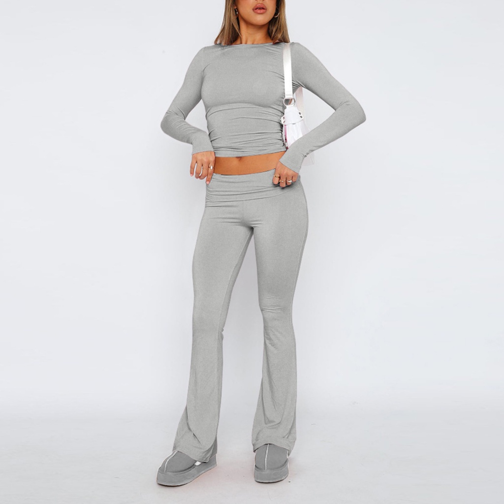 Stretchy Twopiece Pants Set Women Sportswear Set Stylish Women's