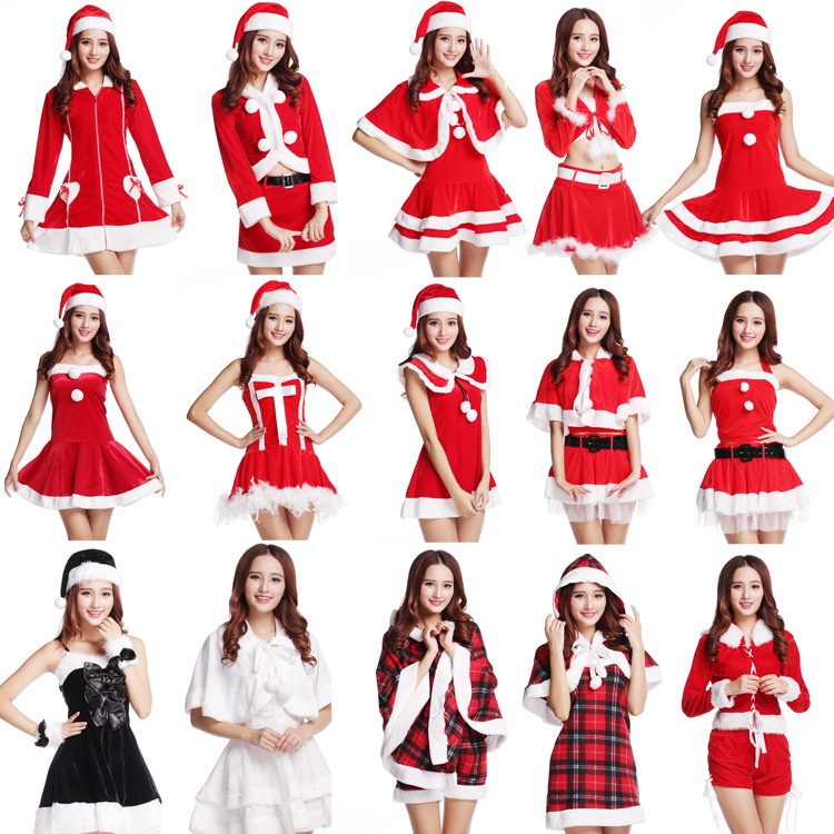 Multiple Styles Adult Female Santa Claus Costume Suit Women Christmas ...