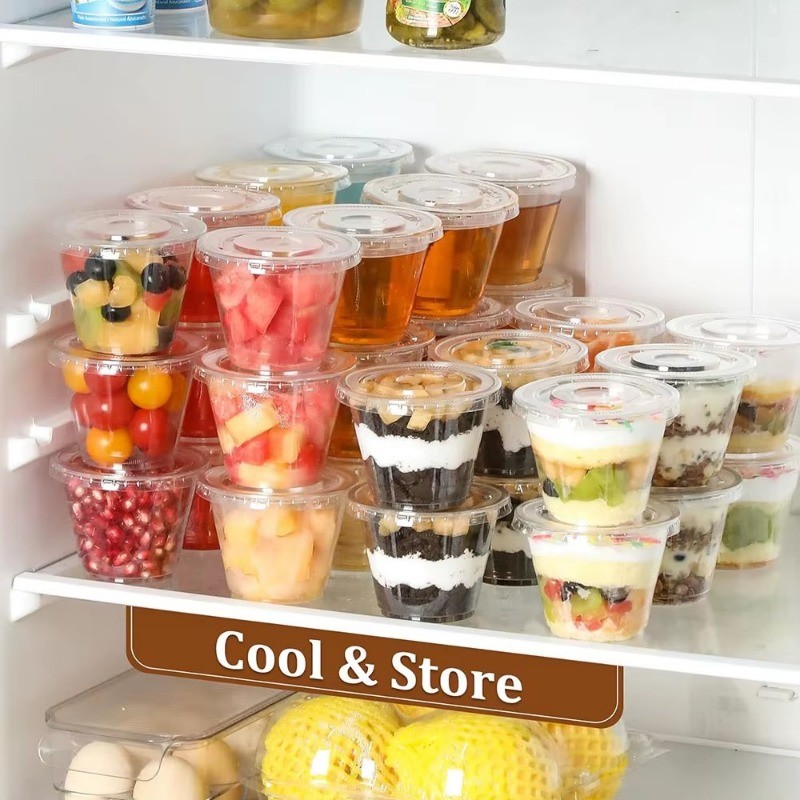 Disposable Cake Box 50PCS Square Mousse Cake Cups Transparent Pudding ...