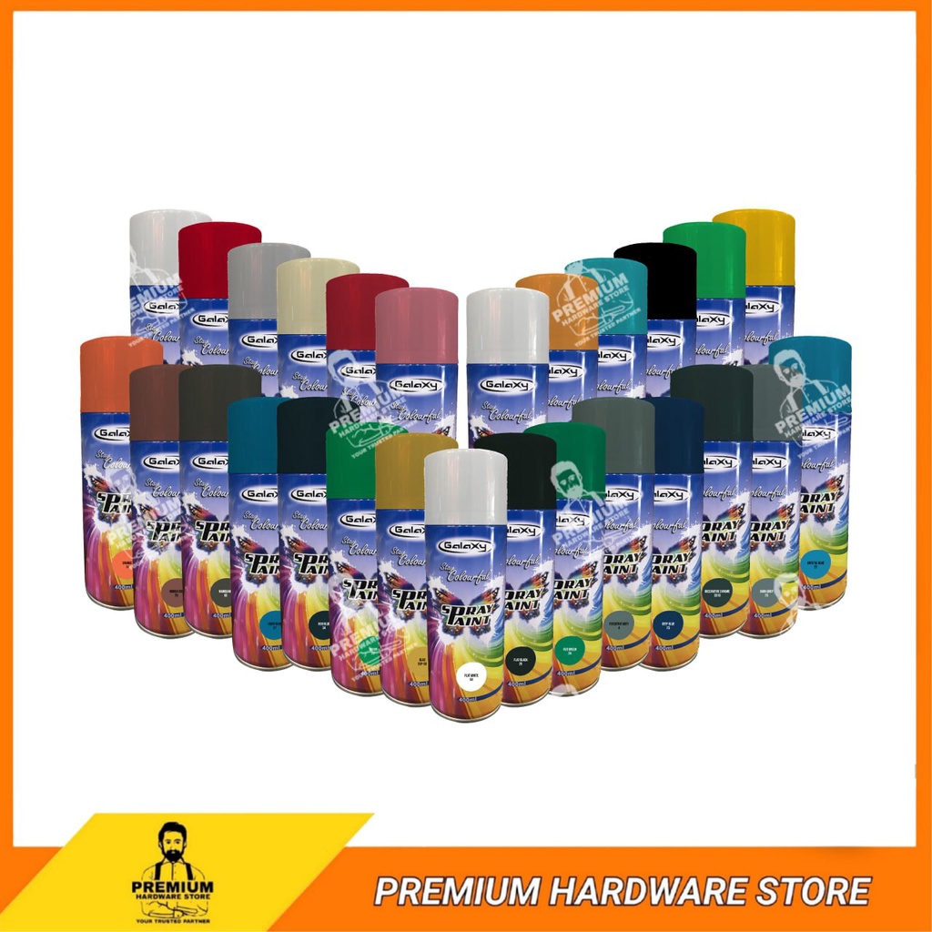 GALAXY Spray Paint 400ml Gloss Finish Aerosol Paint Spray for Metal