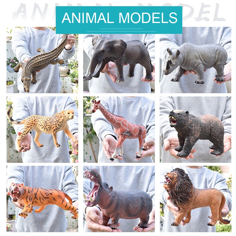 Toy animal models soft rubber kids toy animal set children toy set zoo