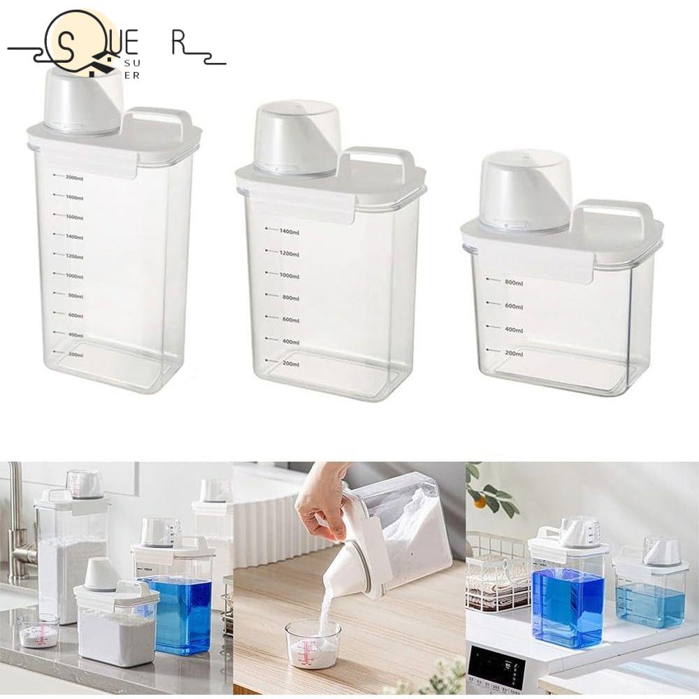 SUEREN Detergent Dispenser, with Lids Airtight Washing Powder Dispenser, MultiPurpose