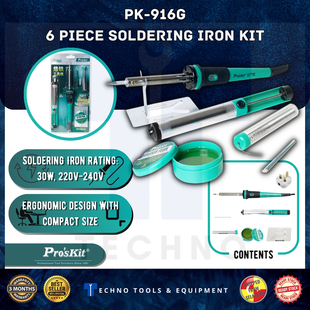 Pro'sKit PK-916 6 In 1 Electricity Soldering Iron Kit Soldering Tools ...