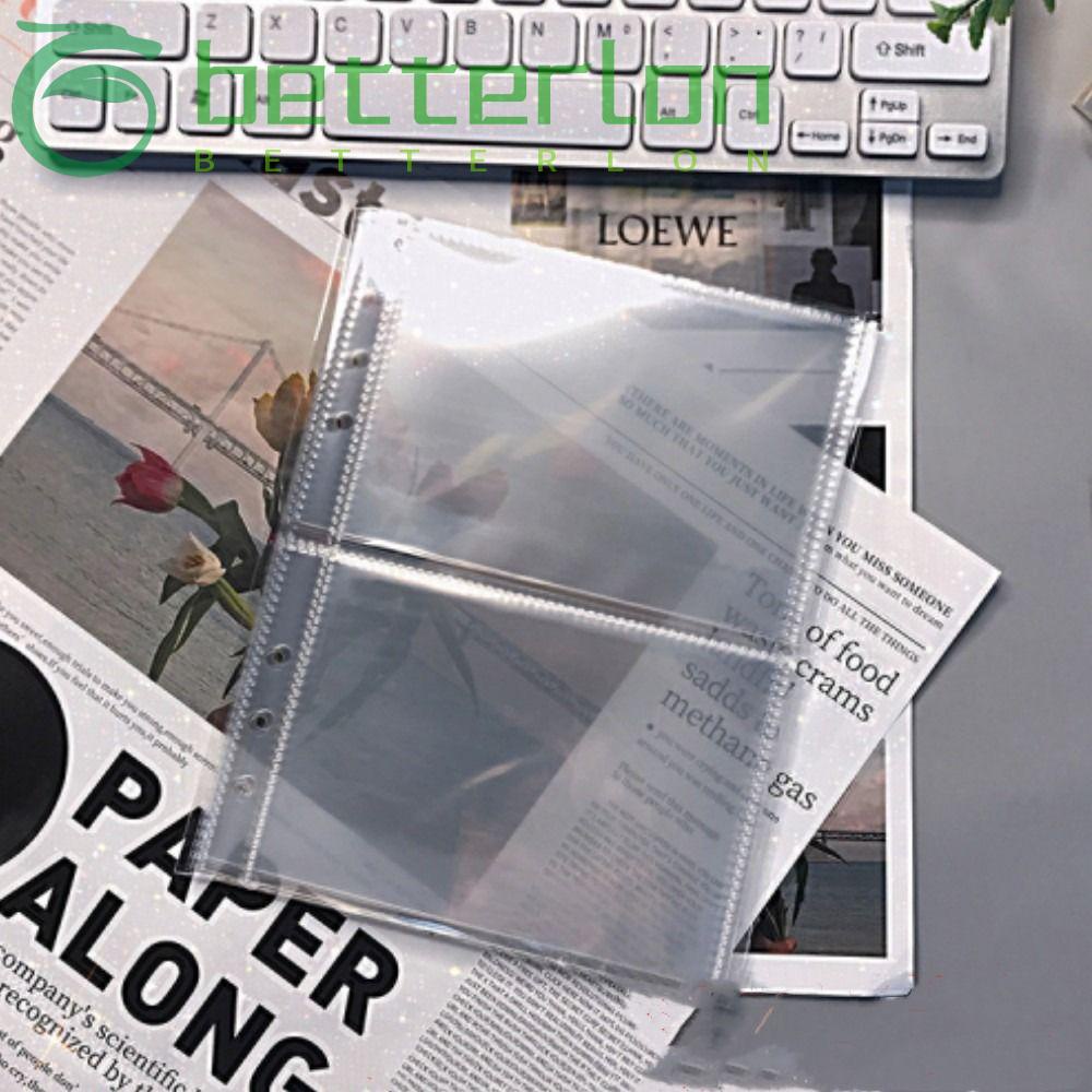 BETTERLONTIME Binder Sheets, Index Card Sleeves, 50Pcs A5 2 Pocket Page Protectors Office