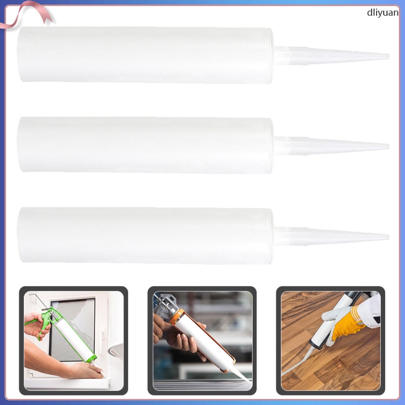 Empty Hose 3 Pcs Tube 300ml Plastic Caulk Tubes Latex Grout Tool