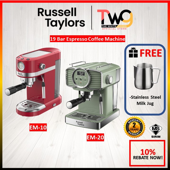 [WITH GIFT] RUSSELL TAYLOR EM-20 (19 Bar Express Coffee Machine) With 2 ...