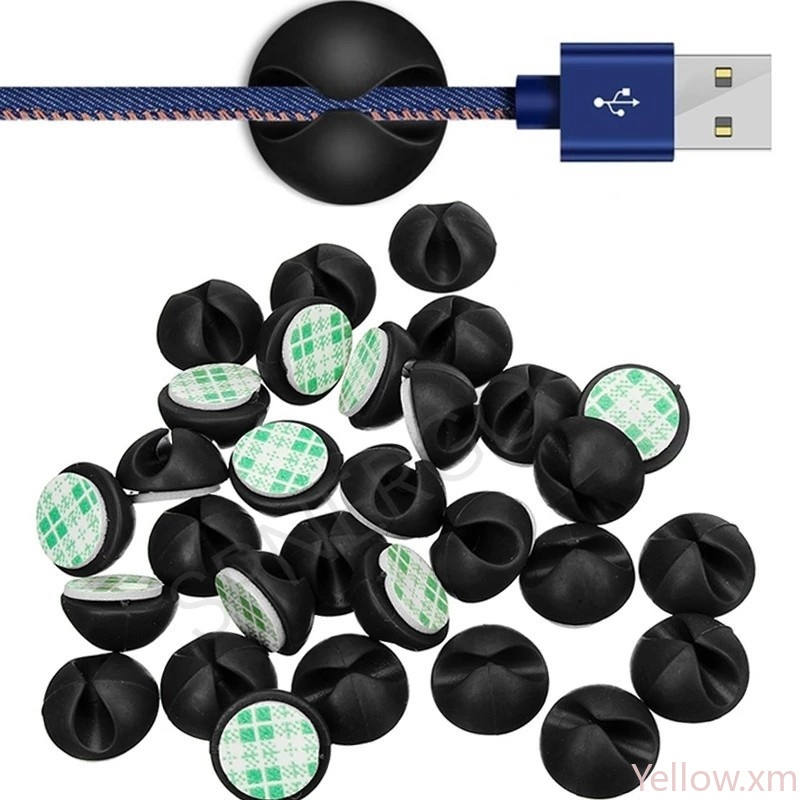 【NEW】USB Charging Cable Management Winder Clip / Self Adhesive Desk Top ...